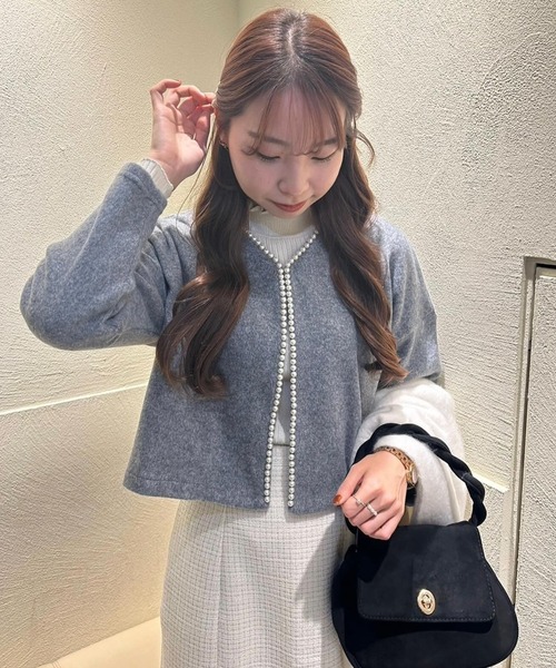 flower（フラワー）の「パーリーカーディガン（Tシャツ/カットソー・レディース・グレー/ブラック・FREE）」の18枚目の写真