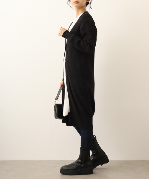 atONE(アットワン)の「atONE コットンニットロングカーディガン(カーディガン/ボレロ・レディース・ネイビー/杢グレー/ブラック/グレイッシュベージュ・M/LL/3L/L/4L)」の15枚目の写真