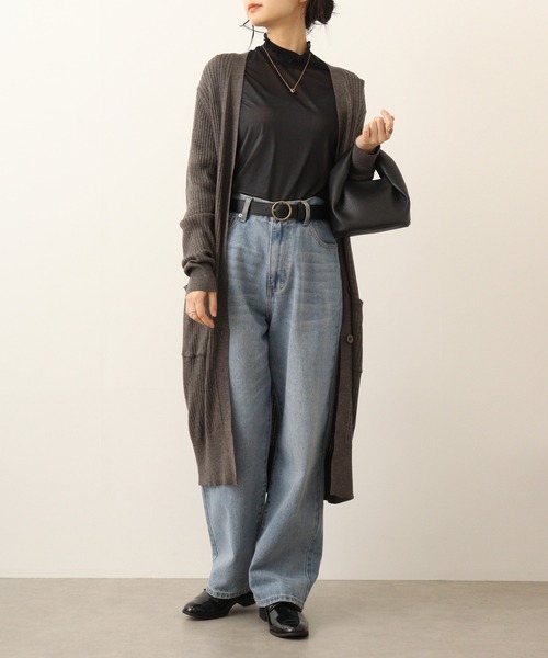 atONE(アットワン)の「atONE コットンニットロングカーディガン(カーディガン/ボレロ・レディース・ネイビー/杢グレー/ブラック/グレイッシュベージュ・M/LL/3L/L/4L)」の18枚目の写真