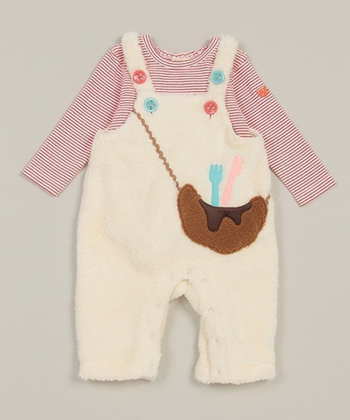 baby cheer(ベイビーチアー)の「クロワッサンサロペット&ボディスーツSET(ロンパース・キッズ・サックスブルー/キナリ・70-80cm)」の6枚目の写真