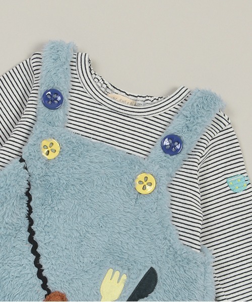 baby cheer(ベイビーチアー)の「クロワッサンサロペット&ボディスーツSET(ロンパース・キッズ・サックスブルー/キナリ・70-80cm)」の9枚目の写真