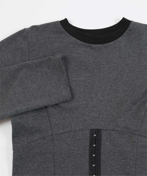 miette(ミエット)の「コルセットデザインミニ裏毛トップス(Tシャツ/カットソー・レディース・オフホワイト/ネイビー/チャコール・FREE)」の21枚目の写真