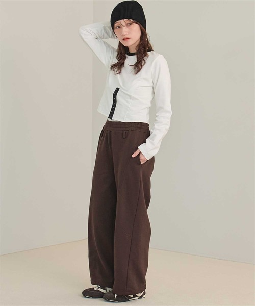 miette(ミエット)の「コルセットデザインミニ裏毛トップス(Tシャツ/カットソー・レディース・オフホワイト/ネイビー/チャコール・FREE)」の8枚目の写真