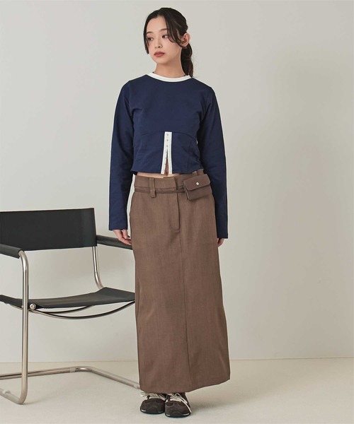 miette(ミエット)の「コルセットデザインミニ裏毛トップス(Tシャツ/カットソー・レディース・オフホワイト/ネイビー/チャコール・FREE)」の17枚目の写真