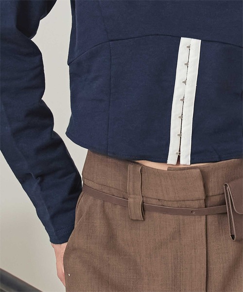miette(ミエット)の「コルセットデザインミニ裏毛トップス(Tシャツ/カットソー・レディース・オフホワイト/ネイビー/チャコール・FREE)」の15枚目の写真