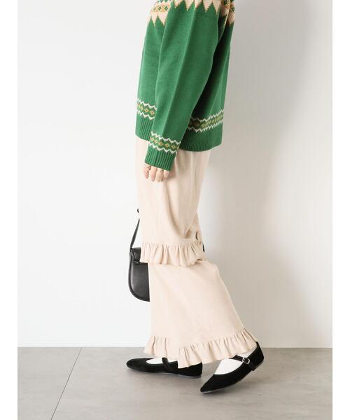 ehka sopo（エヘカソポ）の「コーデュロイフリルパンツ（その他パンツ・レディース・ブラック/グレー/キナリ・F）」の21枚目の写真