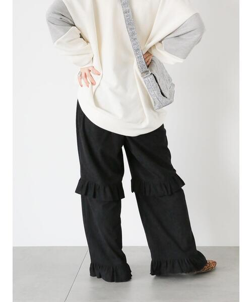 ehka sopo（エヘカソポ）の「コーデュロイフリルパンツ（その他パンツ・レディース・ブラック/グレー/キナリ・F）」の11枚目の写真