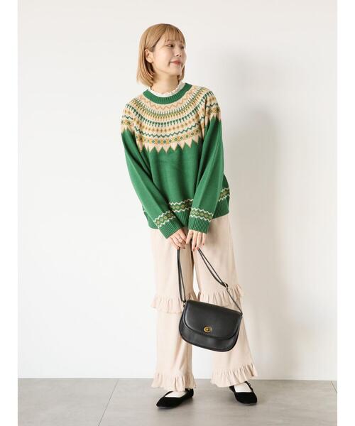 ehka sopo（エヘカソポ）の「コーデュロイフリルパンツ（その他パンツ・レディース・ブラック/グレー/キナリ・F）」の6枚目の写真