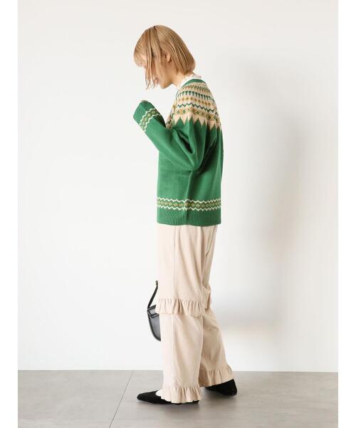 ehka sopo（エヘカソポ）の「コーデュロイフリルパンツ（その他パンツ・レディース・ブラック/グレー/キナリ・F）」の5枚目の写真