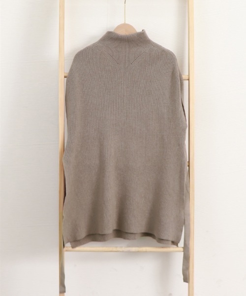 Miniministore(ミニミニストア)の「ノースリーブ ニットチュニック 韓国風(ニット/セーター・レディース・グレー/ブラック/モカ/ダークブラウン・フリー)」の19枚目の写真