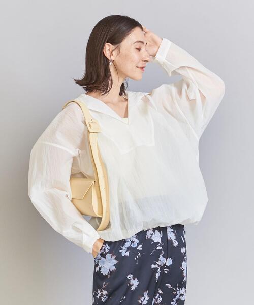 ユナイテッドアローズ　ビューティー&ユース　ナイロン アノラックパーカー白 BEAUTY&YOUTH UNITED ARROWS（ビューティーアンドユース