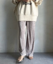 メタリックプリーツパンツ