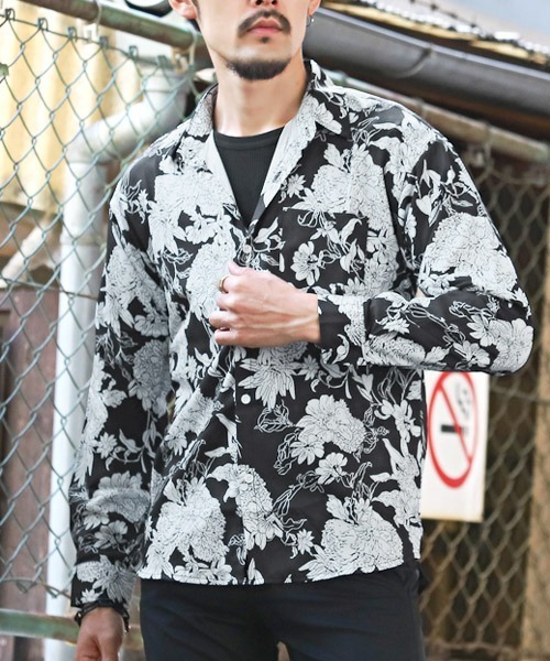 LUXSTYLE(ラグスタイル)の「総柄長袖シャツ(シャツ/ブラウス・メンズ・E/D/A/B/C/F・M/L)」の3枚目の写真