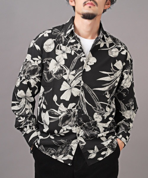 LUXSTYLE(ラグスタイル)の「総柄長袖シャツ(シャツ/ブラウス・メンズ・E/D/A/B/C/F・M/L)」の4枚目の写真