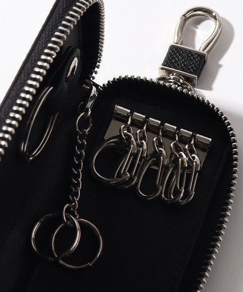 BEVERLY HILLS POLO CLUB（ビバリーヒルズポロクラブ）の「【Beverly Hills Polo Club/ビバリーヒルズポロクラブ】本革 タイガレザー ラウンドファスナーキーケース（キーケース/キーアクセサリー・メンズ・ブラック・FREE）」の5枚目の写真