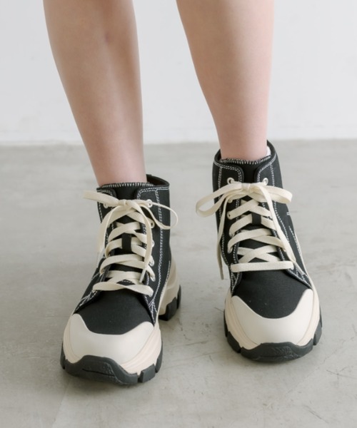 OLIVE des OLIVE（オリーブデオリーブ）の「【S/M/Lサイズ展開】ハイカットスニーカー　1041130030（スニーカー・レディース・ブラック/オフホワイト/ブラック系その他・SMALL/MEDIUM/LARGE）」の12枚目の写真