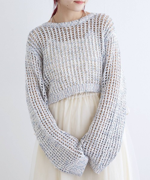 w closet（ダブルクローゼット）の「マルチヤーンラメ入りメッシュプル