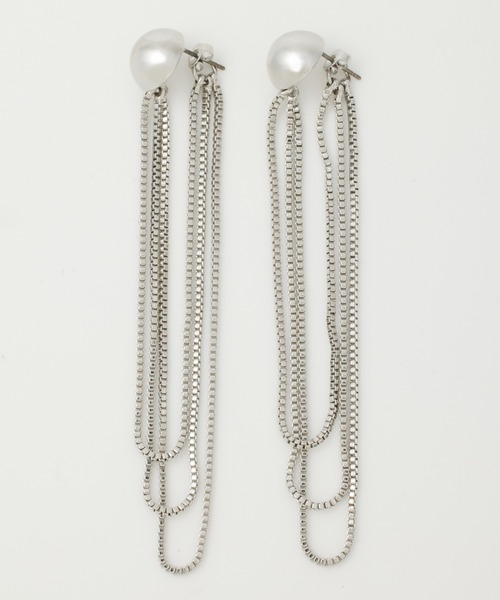 SLY(スライ)の「TRIPLE CHAIN P/EARRING トリプル チェーン ピアス(ピアス(両耳用)・レディース・ゴールド/シルバー・FREE)」の3枚目の写真
