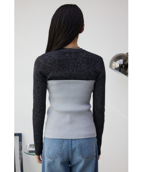 AZUL by moussy(アズールバイマウジー)の「ラメニットビスチェ(ベスト・レディース・ブラック/シルバー/ミント・FREE)」の18枚目の写真