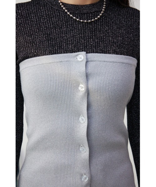 AZUL by moussy(アズールバイマウジー)の「ラメニットビスチェ(ベスト・レディース・ブラック/シルバー/ミント・FREE)」の19枚目の写真