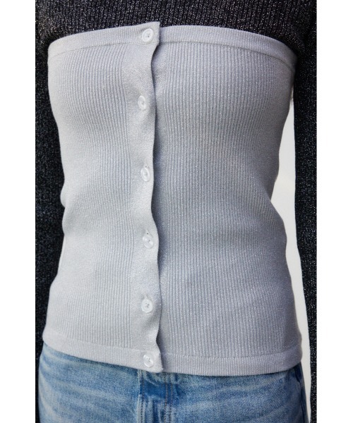 AZUL by moussy(アズールバイマウジー)の「ラメニットビスチェ(ベスト・レディース・ブラック/シルバー/ミント・FREE)」の20枚目の写真