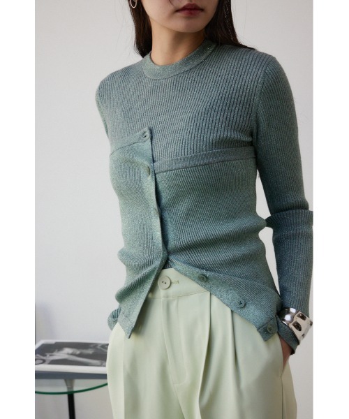 AZUL by moussy(アズールバイマウジー)の「ラメニットビスチェ(ベスト・レディース・ブラック/シルバー/ミント・FREE)」の5枚目の写真