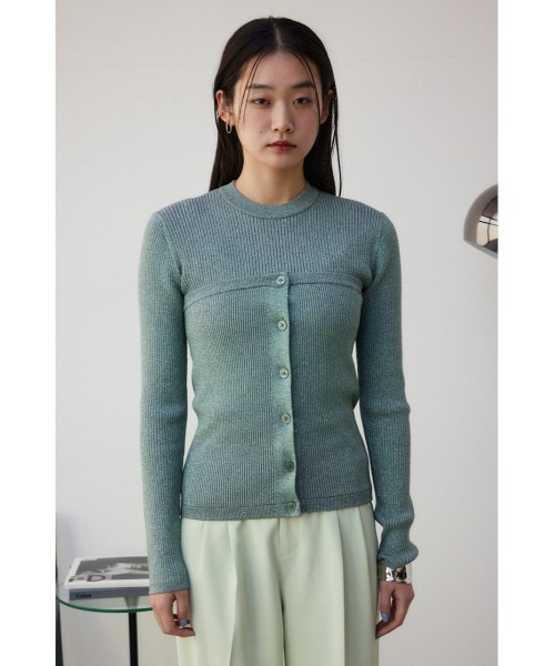 AZUL by moussy(アズールバイマウジー)の「ラメニットビスチェ(ベスト・レディース・ブラック/シルバー/ミント・FREE)」の7枚目の写真