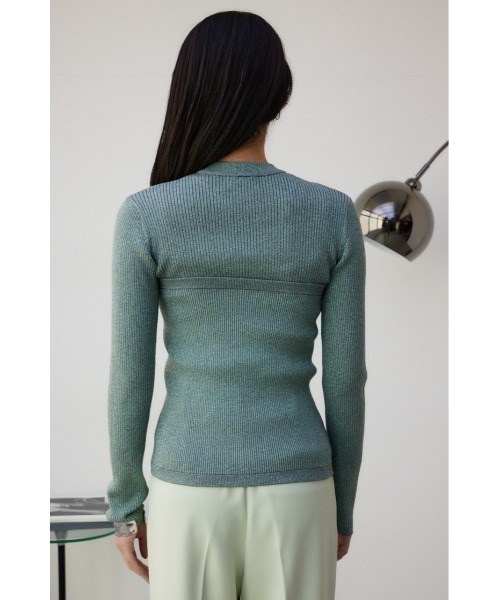 AZUL by moussy(アズールバイマウジー)の「ラメニットビスチェ(ベスト・レディース・ブラック/シルバー/ミント・FREE)」の9枚目の写真