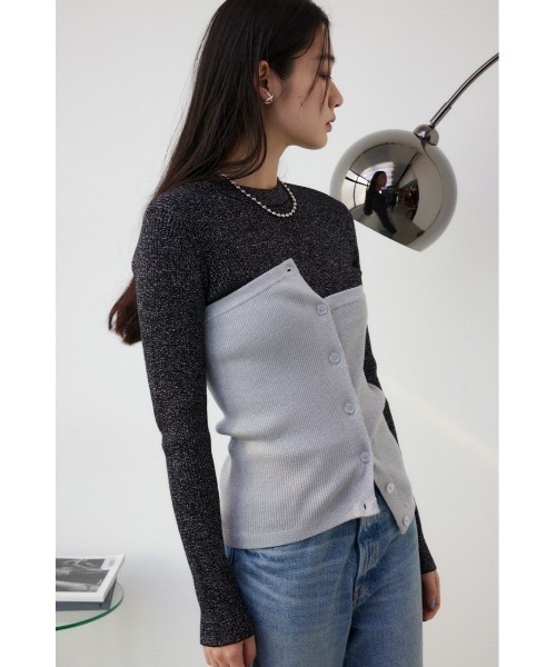 AZUL by moussy(アズールバイマウジー)の「ラメニットビスチェ(ベスト・レディース・ブラック/シルバー/ミント・FREE)」の13枚目の写真