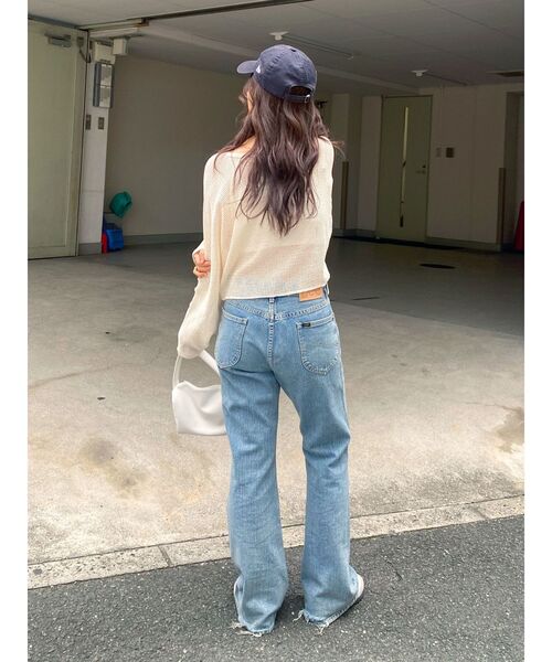 Ungrid（アングリッド）の「ショートメッシュロングスリーブTee（Tシャツ/カットソー・レディース・アイボリー/チャコールグレー・FREE）」の17枚目の写真