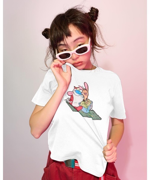 【セール】『Little sunny bite』Ren & Stimpy tee（Tシャツ/カットソー）｜Little sunny bite（リトルサニーバイト） loanandbanking.com