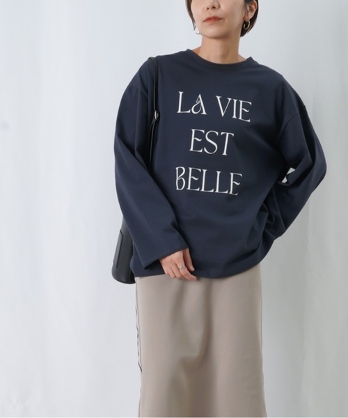 LUCA/LADY LUCK LUCA(ルカ/レディラックルカ)の「LC/LLL ワイド袖ロゴロンT(Tシャツ/カットソー・レディース・オフホワイト/ライトカーキ/ネイビー・FREE)」の15枚目の写真