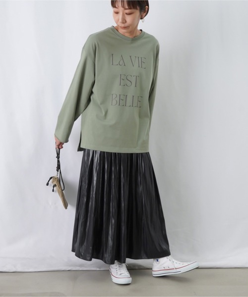 LUCA/LADY LUCK LUCA(ルカ/レディラックルカ)の「LC/LLL ワイド袖ロゴロンT(Tシャツ/カットソー・レディース・オフホワイト/ライトカーキ/ネイビー・FREE)」の14枚目の写真