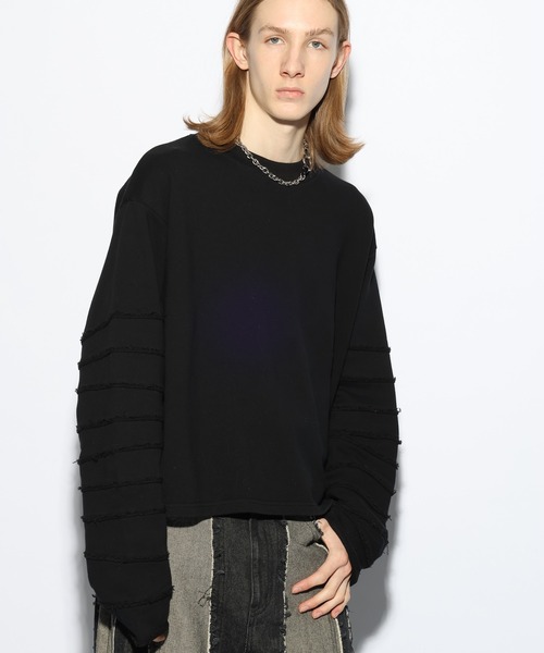 HARE（ハレ）の「ボリュームアームショートスウェット(HARE)（スウェット・メンズ・ブルー/グレー/ブラック・FREE）」の5枚目の写真