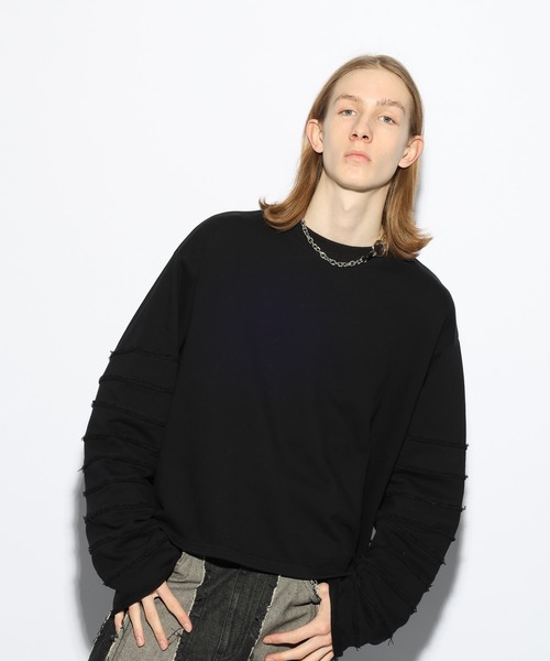 HARE（ハレ）の「ボリュームアームショートスウェット(HARE)（スウェット・メンズ・ブルー/グレー/ブラック・FREE）」の6枚目の写真