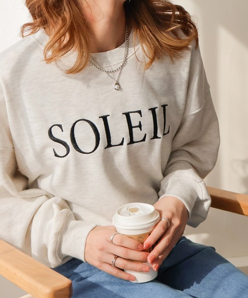 Social GIRL（ソーシャルガール）の「SOLEIL刺繍トレーナー（スウェット・レディース・ブラック/オートミール・FREE）」の5枚目の写真