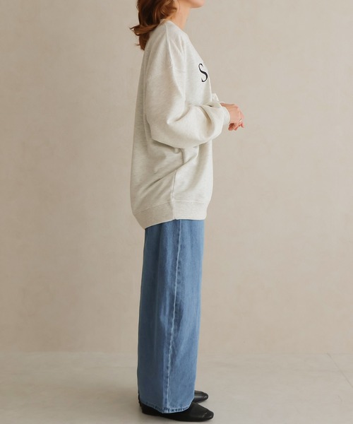 Social GIRL（ソーシャルガール）の「SOLEIL刺繍トレーナー（スウェット・レディース・ブラック/オートミール・FREE）」の3枚目の写真