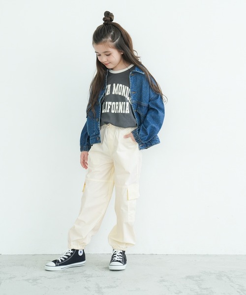 coca(coca)(コカ)の「キッズ パラシュートカーゴパンツ(カーゴパンツ・キッズ・ブラック/アイボリー/ピンク/カーキ・130/120/110/140)」の2枚目の写真