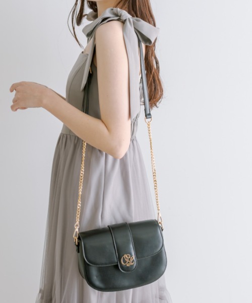 OLIVE des OLIVE(オリーブデオリーブ)の「エンブレム付きショルダーバッグ 1041120060(ショルダーバッグ・レディース・ブラック/サックスブルー/アイボリー・FREE)」の5枚目の写真