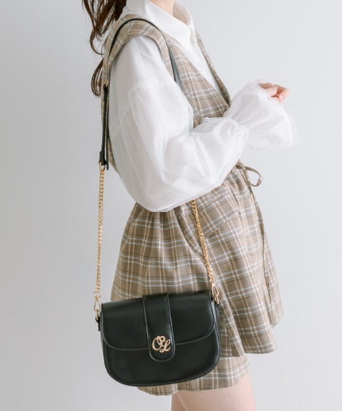 OLIVE des OLIVE(オリーブデオリーブ)の「エンブレム付きショルダーバッグ 1041120060(ショルダーバッグ・レディース・ブラック/サックスブルー/アイボリー・FREE)」の7枚目の写真