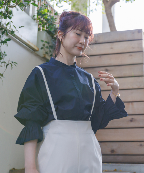 Rouge vif（ルージュヴィフ）の「【一部店舗限定】スリーブプリーツブラウス（シャツ/ブラウス・レディース・サックスブルー/ネイビー/ホワイト・フリー）」の6枚目の写真