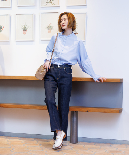 Rouge vif（ルージュヴィフ）の「【一部店舗限定】スリーブプリーツブラウス（シャツ/ブラウス・レディース・サックスブルー/ネイビー/ホワイト・フリー）」の9枚目の写真