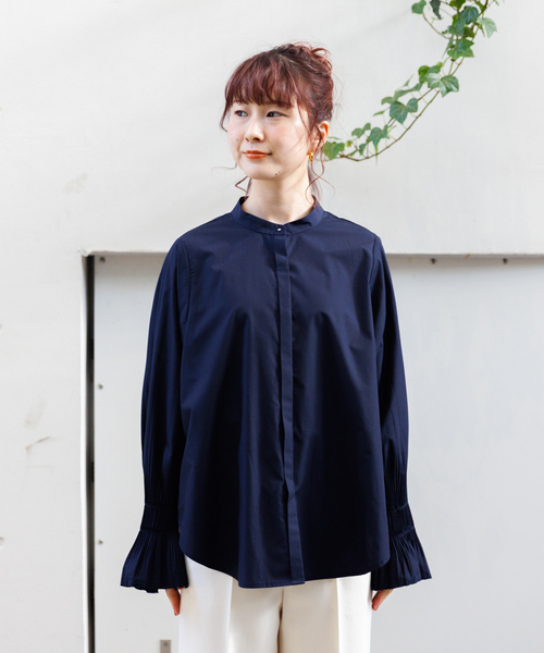 Rouge vif（ルージュヴィフ）の「【一部店舗限定】スリーブプリーツブラウス（シャツ/ブラウス・レディース・サックスブルー/ネイビー/ホワイト・フリー）」の18枚目の写真