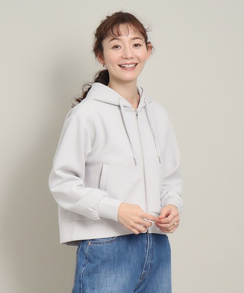 ITS'DEMO（イッツデモ）の「◆【シルエットきれい／フェミニン派にもおすすめ／サステナブル／リサイクルポリエステル使用】ダンボールパーカー（パーカー・レディース・ホワイト/グリーン系/ベビーピンク/ナチュラル・00）」の13枚目の写真