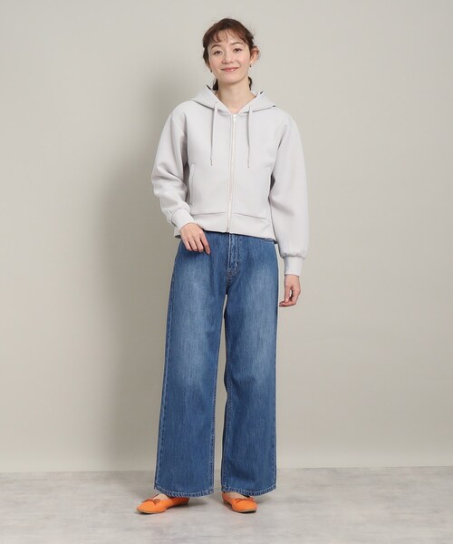 ITS'DEMO（イッツデモ）の「◆【シルエットきれい／フェミニン派にもおすすめ／サステナブル／リサイクルポリエステル使用】ダンボールパーカー（パーカー・レディース・ホワイト/グリーン系/ベビーピンク/ナチュラル・00）」の14枚目の写真