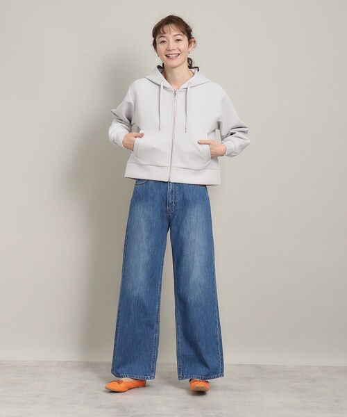 ITS'DEMO（イッツデモ）の「◆【シルエットきれい／フェミニン派にもおすすめ／サステナブル／リサイクルポリエステル使用】ダンボールパーカー（パーカー・レディース・ホワイト/グリーン系/ベビーピンク/ナチュラル・00）」の15枚目の写真