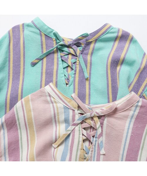 BREEZE（ブリーズ）の「2WAYシャツワンピース（ワンピース・キッズ・ピンク/オフホワイト/ミント・140/130/120/110/100/90/80）」の5枚目の写真