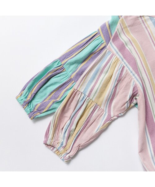 BREEZE（ブリーズ）の「2WAYシャツワンピース（ワンピース・キッズ・ピンク/オフホワイト/ミント・140/130/120/110/100/90/80）」の6枚目の写真