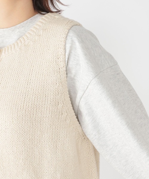 3ゲージコットンリリヤーンダブルフロントベスト（ベスト）｜studio