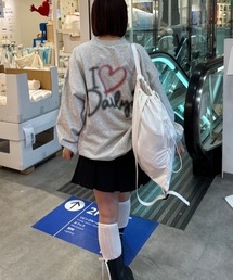 【低身長サイズあり】スプレーハート裏毛スウェット